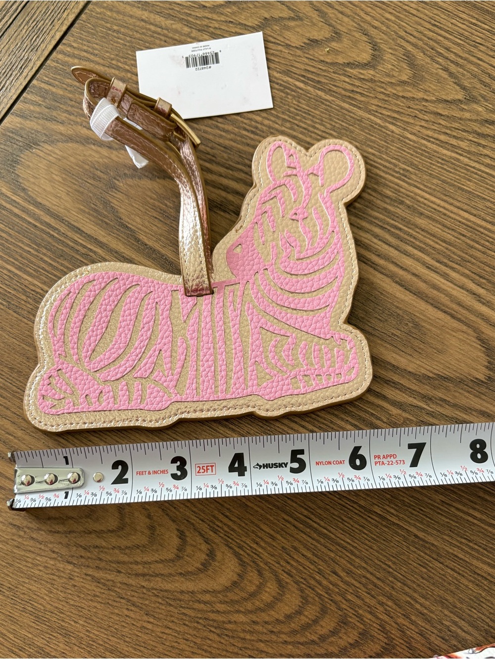 Large Lilly Pulitzer Pink & Gold Zebra Metallic Luggage Tag - Picture 6 of 6